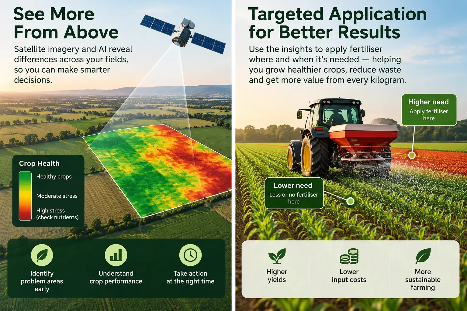Farmers applying fertiliser to crops